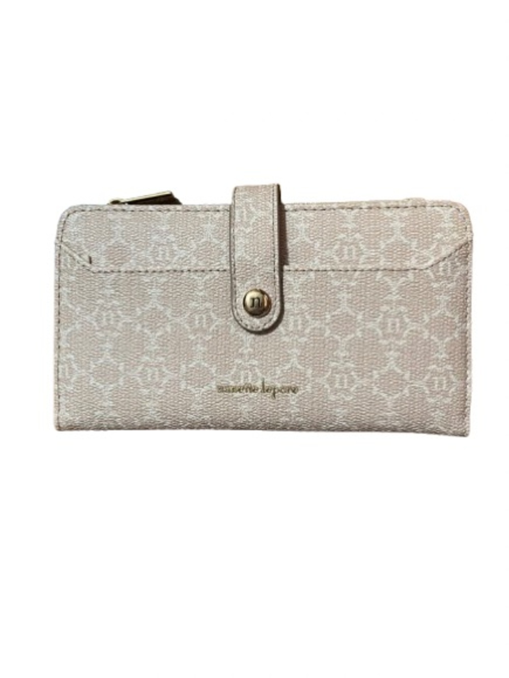 Nanette Lepore Light Tan Monogram Snap Wallet